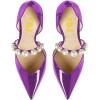 imageFSJ Women Stylish Pointed Toe One Strap with Pearls Sandals Stiletto High Heel Slip On Evening Dress Ladies Shoes Size 415 USPurple