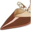 imageFSJ Women Stylish Pointed Toe One Strap with Pearls Sandals Stiletto High Heel Slip On Evening Dress Ladies Shoes Size 415 USSienna
