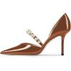 imageFSJ Women Stylish Pointed Toe One Strap with Pearls Sandals Stiletto High Heel Slip On Evening Dress Ladies Shoes Size 415 USSienna