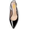 imageFSJ Women Trendy Metallic Gold Chain High Heel Slingback Pumps Pointed Toe Adjustable Buckle Office Lady Party Shoes Size 415 USBlack