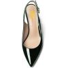 imageFSJ Women Trendy Metallic Gold Chain High Heel Slingback Pumps Pointed Toe Adjustable Buckle Office Lady Party Shoes Size 415 USGreen