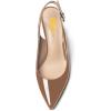 imageFSJ Women Trendy Metallic Gold Chain High Heel Slingback Pumps Pointed Toe Adjustable Buckle Office Lady Party Shoes Size 415 USSandy Brown