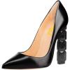 imageFSJ Women Jeweled High Heel Pointed Toe Pump Slip On Sparkling Crystal Bead Heel Sexy Ladies Bridal Evening Shoes Size 415 USBlack Heel Matte