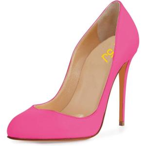 imageFSJ Women Stiletto High Heels Pumps Pointed Toe Slide Formal Party Evening Dress Shoes US Size 415 MFuchsia