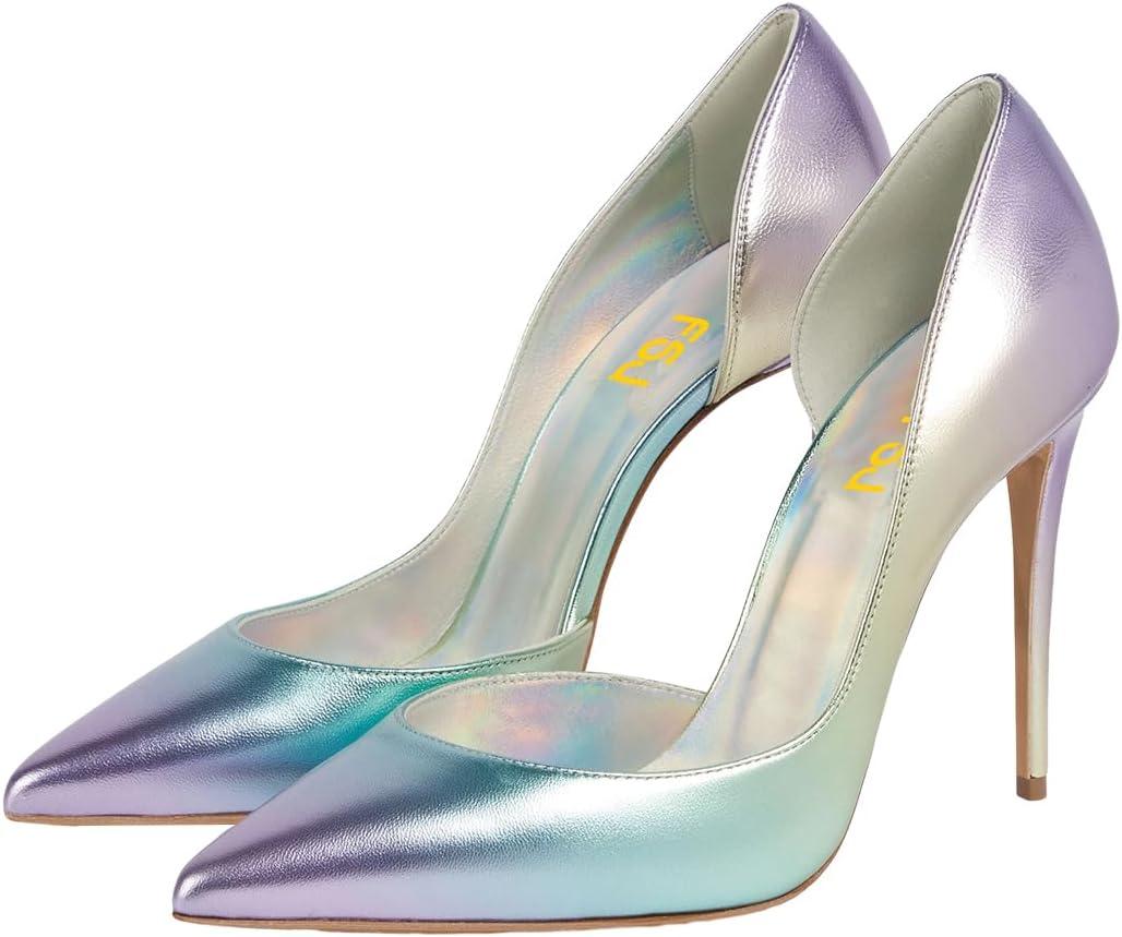 imageFSJ Women Formal Pointed Toe Dress Shoes DOrsay High Heels Sexy Stiletto Formal Pumps Size 415 USMulticolor