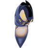 imageFSJ Women Classic Pointed Toe Stiletto High Heel Cross Strap Pumps Ankle Strap Buckle Evening Dress Shoes Size 415 USBlue