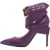 imageFSJ Women Classic Pointed Toe Stiletto High Heel Cross Strap Pumps Ankle Strap Buckle Evening Dress Shoes Size 415 USPurple