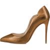imageFSJ Women Classic Pointed Toe Stiletto High Heels Pumps Starry Slip On Lady Casual Dress Party Shoes Size 415 USBrown