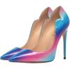 imageFSJ Women Classic Pointed Toe Stiletto High Heels Pumps Starry Slip On Lady Casual Dress Party Shoes Size 415 USColorful2