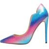 imageFSJ Women Classic Pointed Toe Stiletto High Heels Pumps Starry Slip On Lady Casual Dress Party Shoes Size 415 USColorful2