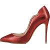 imageFSJ Women Classic Pointed Toe Stiletto High Heels Pumps Starry Slip On Lady Casual Dress Party Shoes Size 415 USDarkred