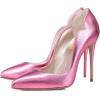 imageFSJ Women Classic Pointed Toe Stiletto High Heels Pumps Starry Slip On Lady Casual Dress Party Shoes Size 415 USPink