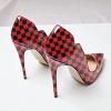 imageFSJ Women Classic Pointed Toe Stiletto High Heels Pumps Starry Slip On Lady Casual Dress Party Shoes Size 415 USRed