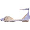 imageFSJ Women Comfy Studded Strap Pointed Toe Sandals Low Heel Ankle Strap Buckle Ladies Casual Walking Flat Shoes Size 415 USBlue Purple