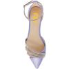imageFSJ Women Comfy Studded Strap Pointed Toe Sandals Low Heel Ankle Strap Buckle Ladies Casual Walking Flat Shoes Size 415 USBlue Purple