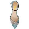 imageFSJ Women Comfy Studded Strap Pointed Toe Sandals Low Heel Ankle Strap Buckle Ladies Casual Walking Flat Shoes Size 415 USCyan