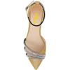 imageFSJ Women Comfy Studded Strap Pointed Toe Sandals Low Heel Ankle Strap Buckle Ladies Casual Walking Flat Shoes Size 415 USGold