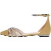 imageFSJ Women Comfy Studded Strap Pointed Toe Sandals Low Heel Ankle Strap Buckle Ladies Casual Walking Flat Shoes Size 415 USGold