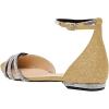 imageFSJ Women Comfy Studded Strap Pointed Toe Sandals Low Heel Ankle Strap Buckle Ladies Casual Walking Flat Shoes Size 415 USGold