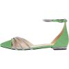 imageFSJ Women Comfy Studded Strap Pointed Toe Sandals Low Heel Ankle Strap Buckle Ladies Casual Walking Flat Shoes Size 415 USGreen