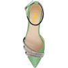 imageFSJ Women Comfy Studded Strap Pointed Toe Sandals Low Heel Ankle Strap Buckle Ladies Casual Walking Flat Shoes Size 415 USGreen