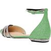 imageFSJ Women Comfy Studded Strap Pointed Toe Sandals Low Heel Ankle Strap Buckle Ladies Casual Walking Flat Shoes Size 415 USGreen