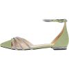 imageFSJ Women Comfy Studded Strap Pointed Toe Sandals Low Heel Ankle Strap Buckle Ladies Casual Walking Flat Shoes Size 415 USLight Green