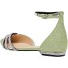 imageFSJ Women Comfy Studded Strap Pointed Toe Sandals Low Heel Ankle Strap Buckle Ladies Casual Walking Flat Shoes Size 415 USLight Green