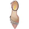 imageFSJ Women Comfy Studded Strap Pointed Toe Sandals Low Heel Ankle Strap Buckle Ladies Casual Walking Flat Shoes Size 415 USPink