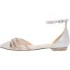 imageFSJ Women Comfy Studded Strap Pointed Toe Sandals Low Heel Ankle Strap Buckle Ladies Casual Walking Flat Shoes Size 415 USWhite