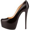 imageFSJ Women Extreme High Stiletto Heels Platform Pumps Slip On Pointed Toe Sexy Dress Shoe US Size 415 MBlack