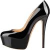 imageFSJ Women Extreme High Stiletto Heels Platform Pumps Slip On Pointed Toe Sexy Dress Shoe US Size 415 MBlack Patent