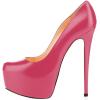 imageFSJ Women Extreme High Stiletto Heels Platform Pumps Slip On Pointed Toe Sexy Dress Shoe US Size 415 MDeep Pink
