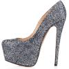 imageFSJ Women Extreme High Stiletto Heels Platform Pumps Slip On Pointed Toe Sexy Dress Shoe US Size 415 MGlitter