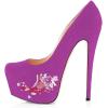 imageFSJ Women Extreme High Stiletto Heels Platform Pumps Slip On Pointed Toe Sexy Dress Shoe US Size 415 MMagenta Fish
