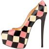 imageFSJ Women Extreme High Stiletto Heels Platform Pumps Slip On Pointed Toe Sexy Dress Shoe US Size 415 MPlaid