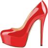 imageFSJ Women Extreme High Stiletto Heels Platform Pumps Slip On Pointed Toe Sexy Dress Shoe US Size 415 MRed Patent