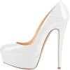 imageFSJ Women Extreme High Stiletto Heels Platform Pumps Slip On Pointed Toe Sexy Dress Shoe US Size 415 MWhite