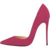 imageFSJ Women Formal Pointed Toe Dress Shoes DOrsay High Heels Sexy Stiletto Formal Pumps Size 415 USFuchsia Suede