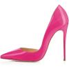 imageFSJ Women Formal Pointed Toe Dress Shoes DOrsay High Heels Sexy Stiletto Formal Pumps Size 415 USHot Pink