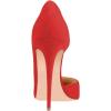 imageFSJ Women Formal Pointed Toe Dress Shoes DOrsay High Heels Sexy Stiletto Formal Pumps Size 415 USRed Suede