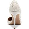 imageFSJ Women Formal Pointed Toe Dress Shoes DOrsay High Heels Sexy Stiletto Formal Pumps Size 415 USWhite Pearls