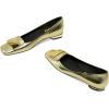 imageFSJ Women Glossy Metal Decoration Square Toe Flats Low Heel Slip On Comfy Vacation Walking Ladies Pumps Shoes Size 415 USGold