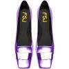 imageFSJ Women Glossy Metal Decoration Square Toe Flats Low Heel Slip On Comfy Vacation Walking Ladies Pumps Shoes Size 415 USOrchid