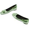 imageFSJ Women Glossy Metal Decoration Square Toe Flats Low Heel Slip On Comfy Vacation Walking Ladies Pumps Shoes Size 415 USPale Green