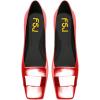 imageFSJ Women Glossy Metal Decoration Square Toe Flats Low Heel Slip On Comfy Vacation Walking Ladies Pumps Shoes Size 415 USRed