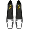 imageFSJ Women Glossy Metal Decoration Square Toe Flats Low Heel Slip On Comfy Vacation Walking Ladies Pumps Shoes Size 415 USSilver
