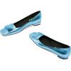 imageFSJ Women Glossy Metal Decoration Square Toe Flats Low Heel Slip On Comfy Vacation Walking Ladies Pumps Shoes Size 415 USSky Blue