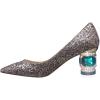 imageFSJ Women Gorgeous Crystal Chunky Low Heel Pump Comfy Slip on Pointed Toe Glitter Dress Party Shoe Size 415 USDark Pink