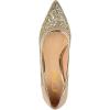 imageFSJ Women Gorgeous Crystal Chunky Low Heel Pump Comfy Slip on Pointed Toe Glitter Dress Party Shoe Size 415 USGold Glitter